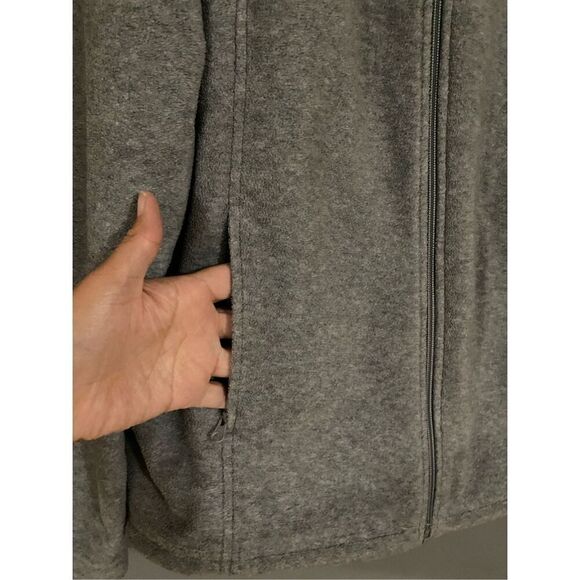 Natural Reflections Jacket Fleece Full Zip Sweater Gray Large - Picture 4 of 7